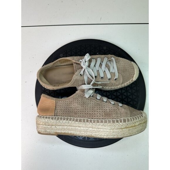 Matt Bernson Women's Suede Brown Perforated Lace Sneakers Sz 6 - Picture 1 of 11